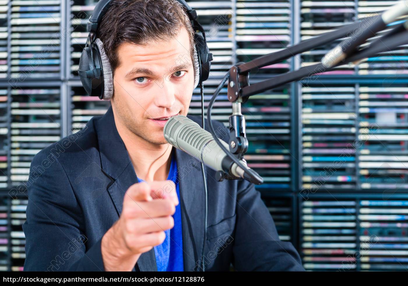 Radio Presenter In Broadcast Royalty Free Photo Panthermedia Stock Agency