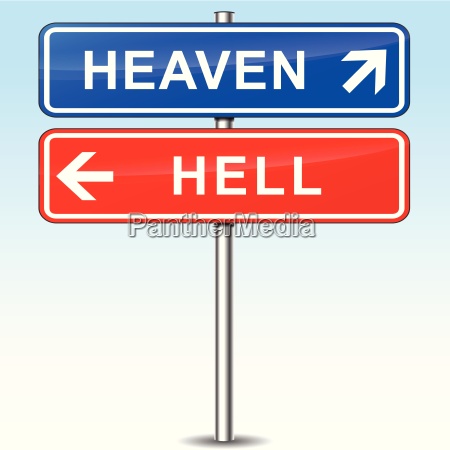 heaven and hell directional signs - Royalty free photo #13082616 ...