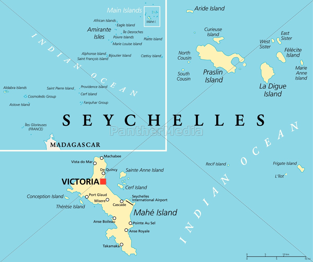 Seychelles Political Map Royalty free photo 13176600 PantherMedia Stock Agency