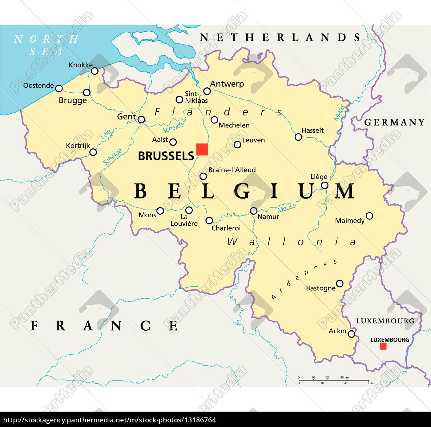 Belgium Political Map - Royalty free photo - #13186764 | PantherMedia ...