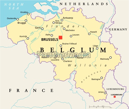 Belgium Political Map - Royalty free photo #13186764 | PantherMedia ...