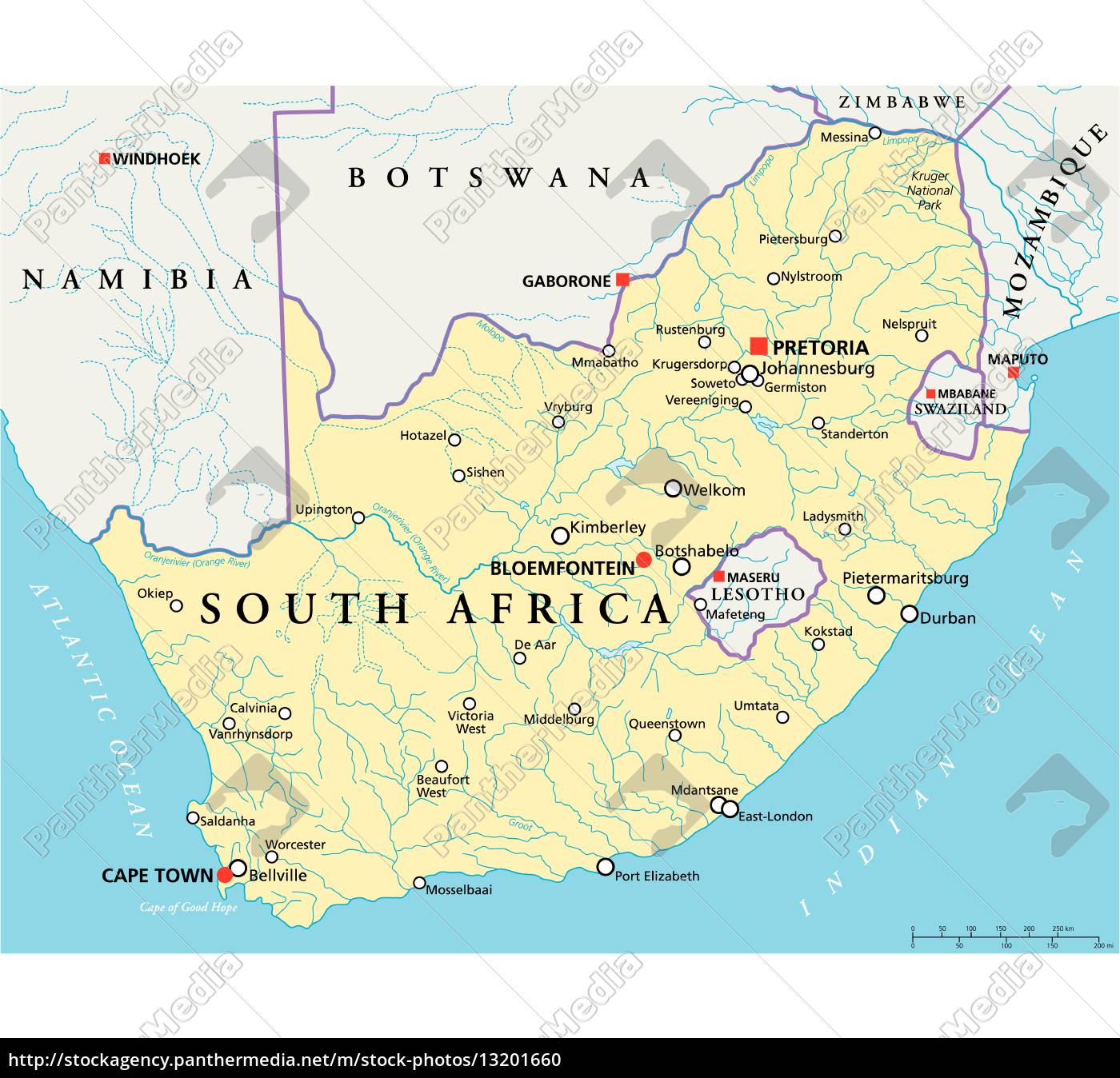 South Africa Political Map Royalty Free Photo 13201660