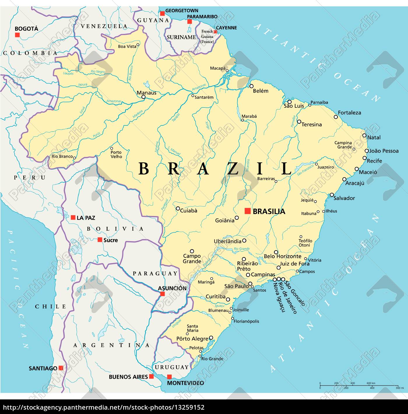 kort brasilien Brazil Political Map Royalty Free Photo 13259152 Panthermedia Stock Agency kort brasilien