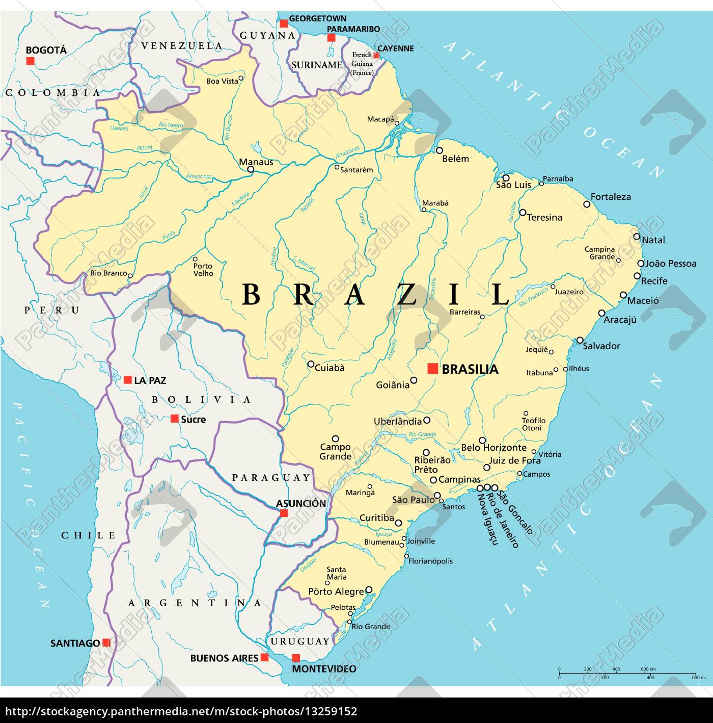 brazil political map - Royalty free photo - #13259152 | PantherMedia