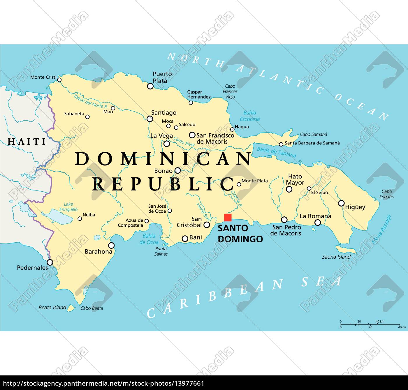 Dominican Republic Political Map Stock Photo 13977661
