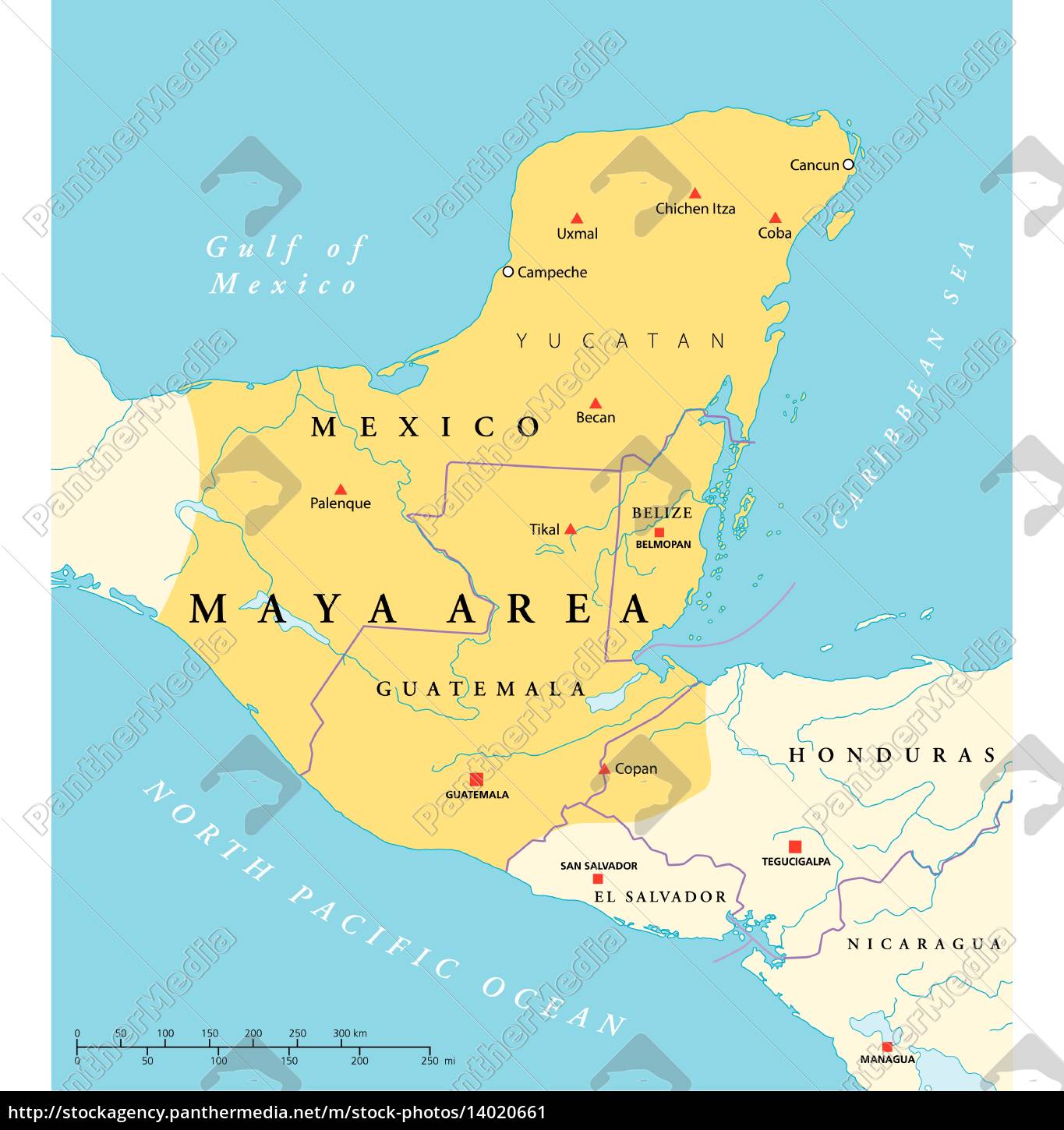 Maya High Culture Area Map - Stock Photo - #14020661  PantherMedia Stock Agency