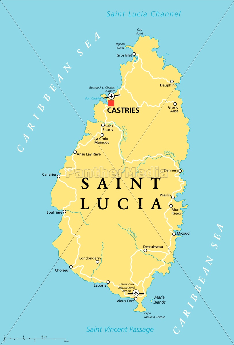 map of st lucia Saint Lucia Political Map Royalty Free Image 14313591