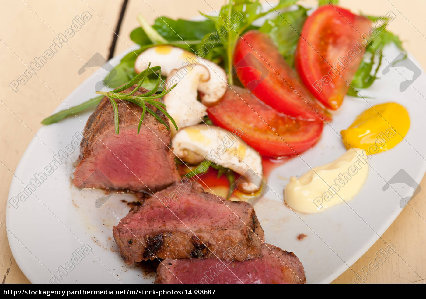 beef filet mignon grilled with vegetables - Royalty free image ...