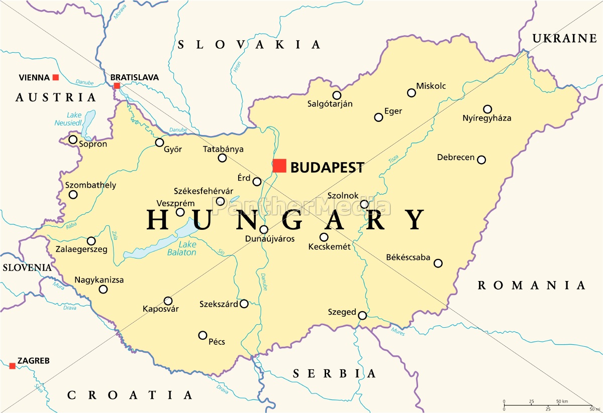 budapest kort Hungary Political Map Royalty Free Image 14756415 Panthermedia Stock Agency budapest kort
