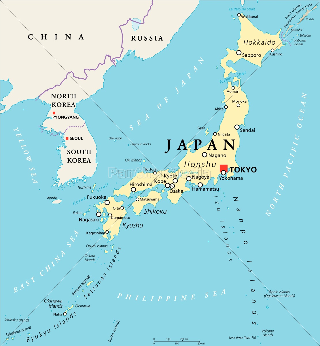 japan karte Japan Political Map Stock Photo 14761805 Panthermedia Stock Agency japan karte