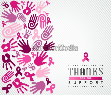 Breast Cancer Campaign Poster Pink Hand Ribbon Stock Photo