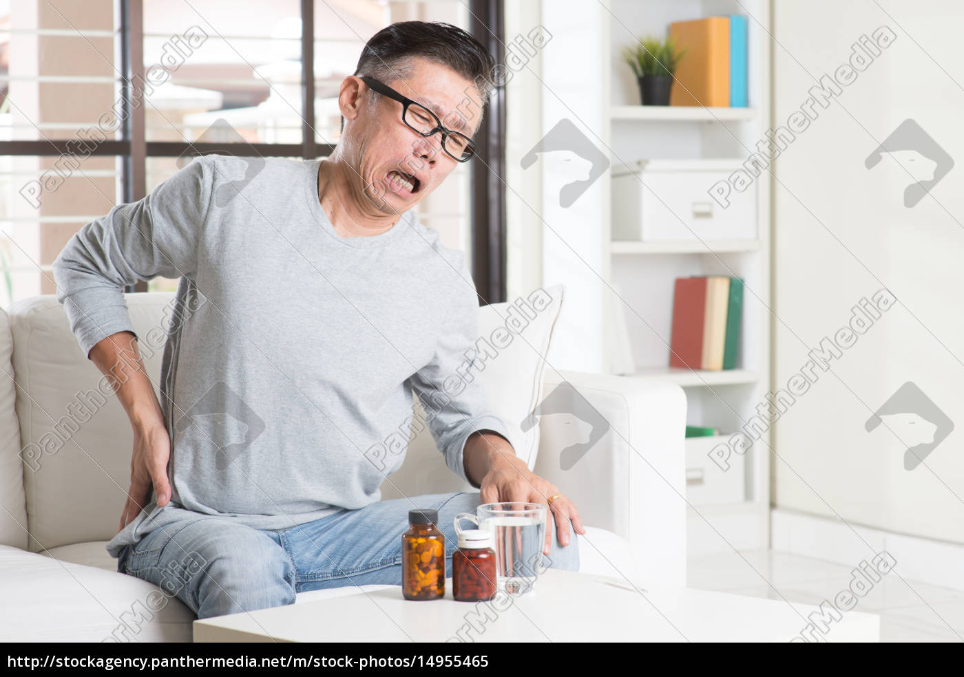 Mature Asian Man Hip Pain Royalty Free Image 14955465