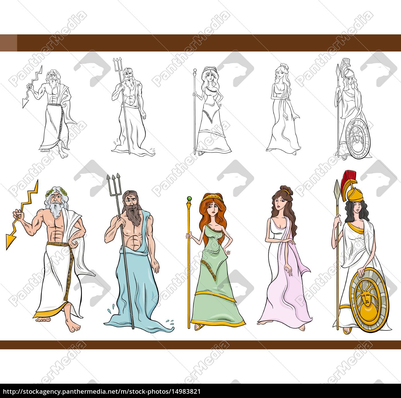 Greek Gods Cartoon Illustration Royalty Free Image 14983821