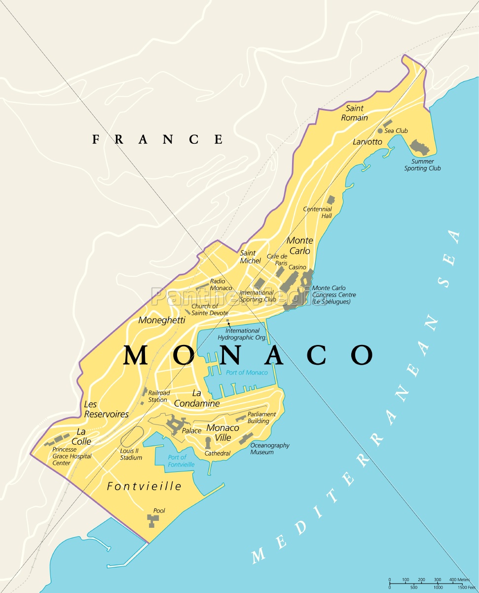 Monaco Political Map - Stock Photo - #15134267 | PantherMedia Stock Agency