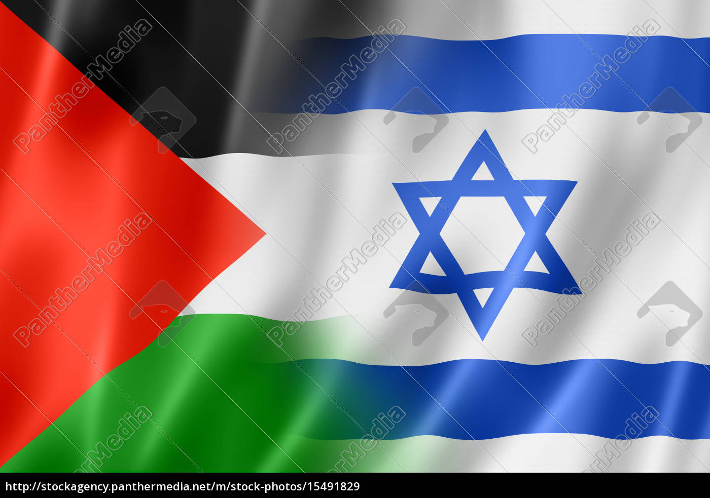 Palestine and Israel flag - Royalty free image #15491829