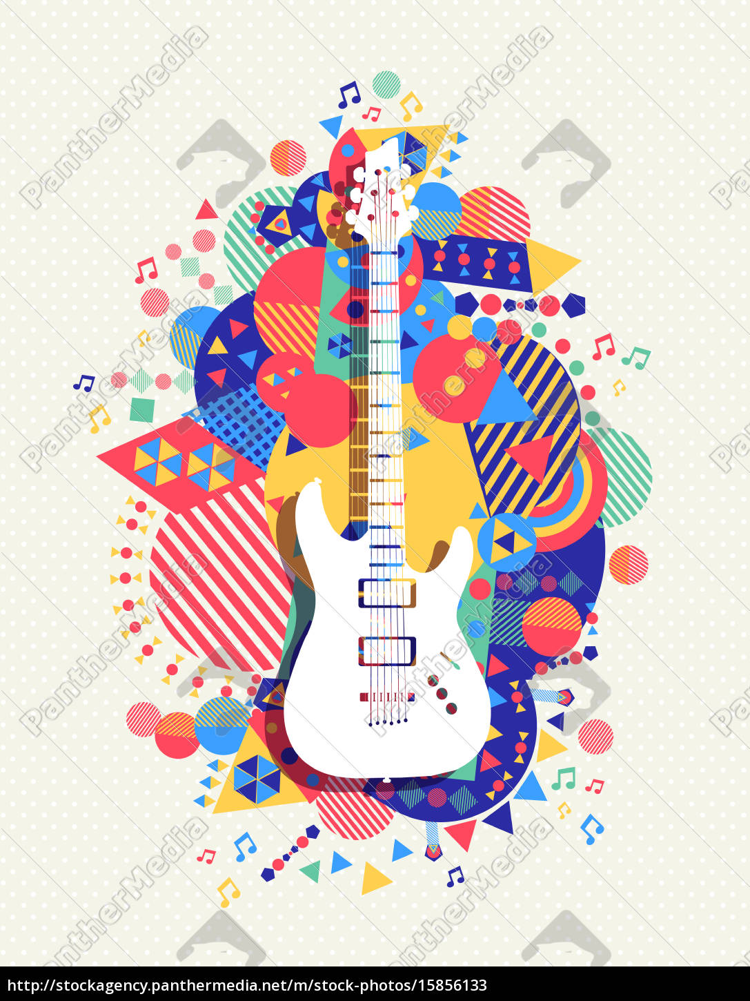 Electric Guitar Icon Concept Music Color Shape Stock Photo Panthermedia Stock Agency