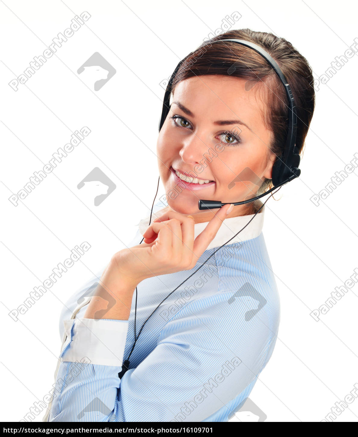 Call Center Operator Customer Support Help Desk Stock Photo