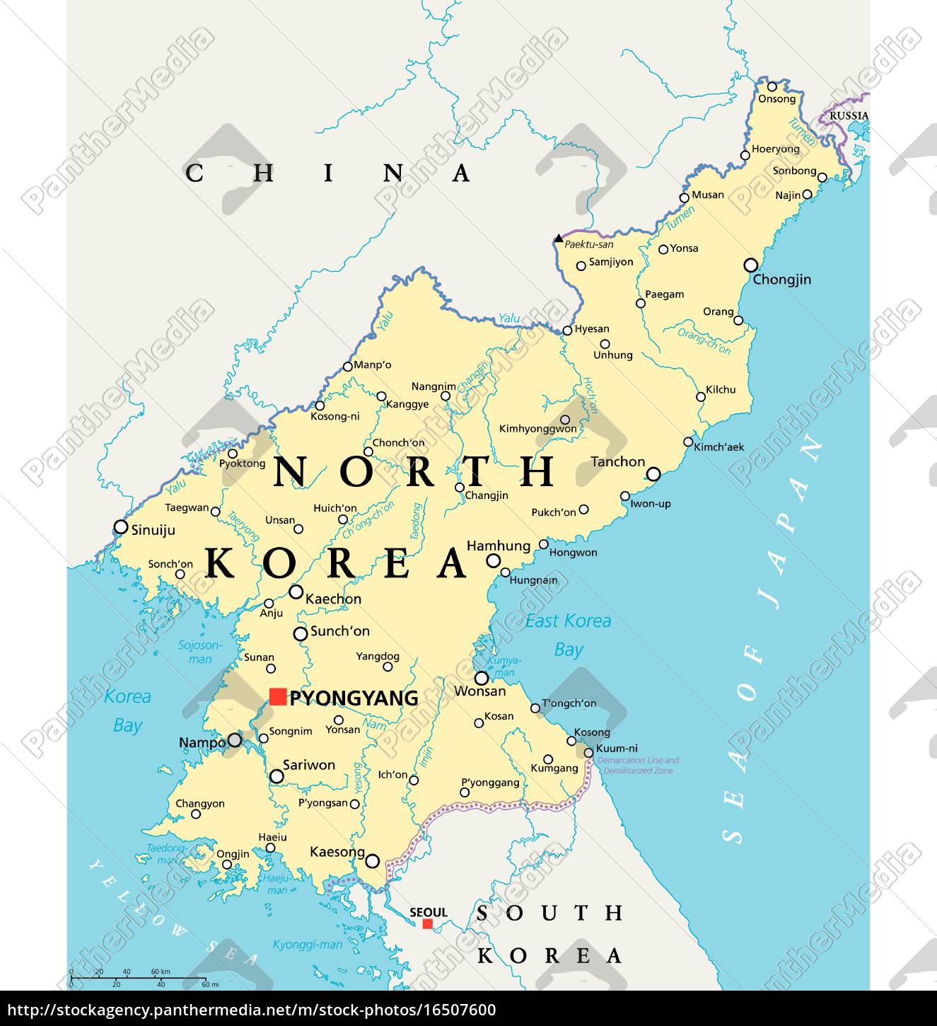 North Korea Political Map Royalty Free Photo 16507600