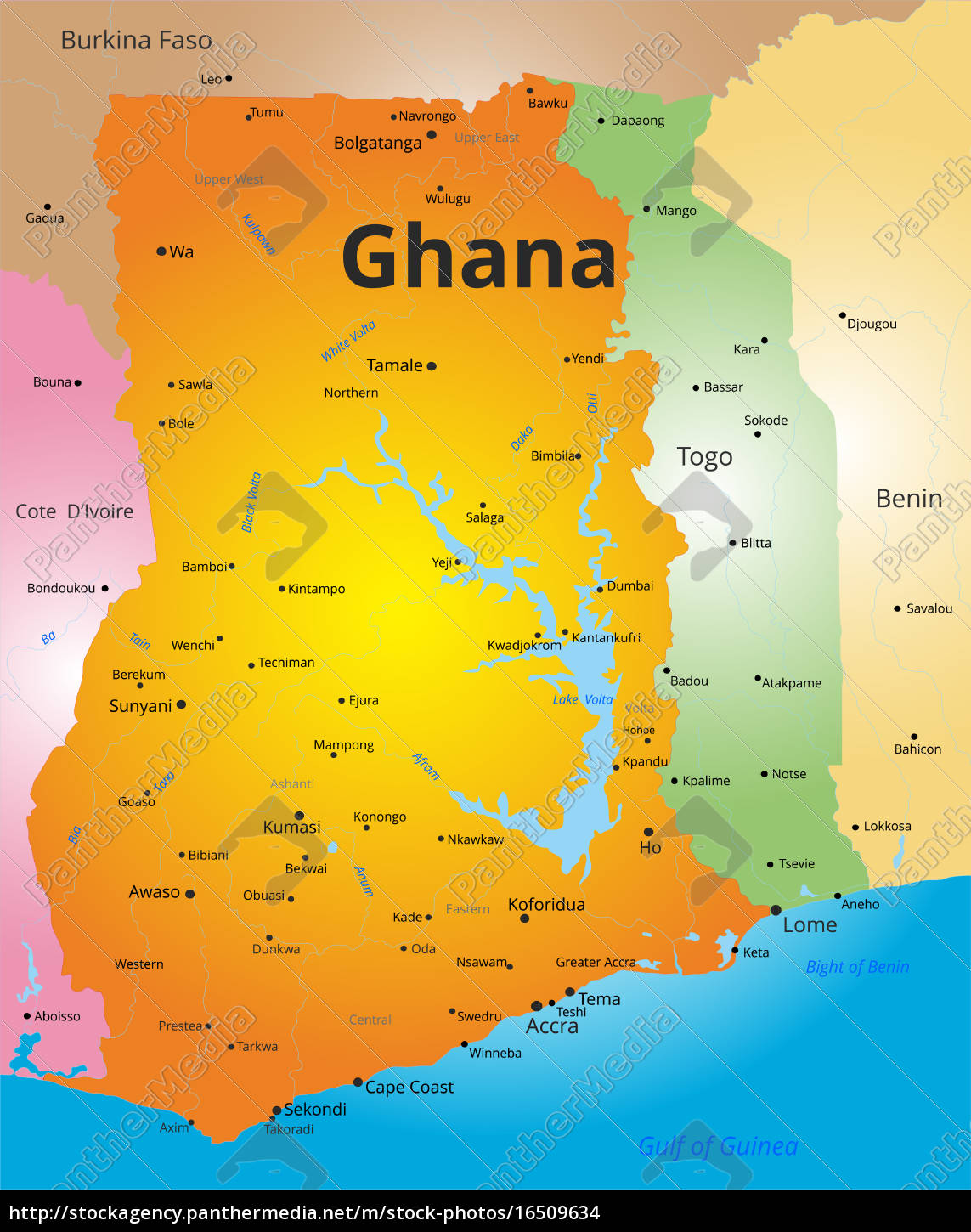 image of ghana map Color Map Of Ghana Stock Image 16509634 Panthermedia Stock image of ghana map