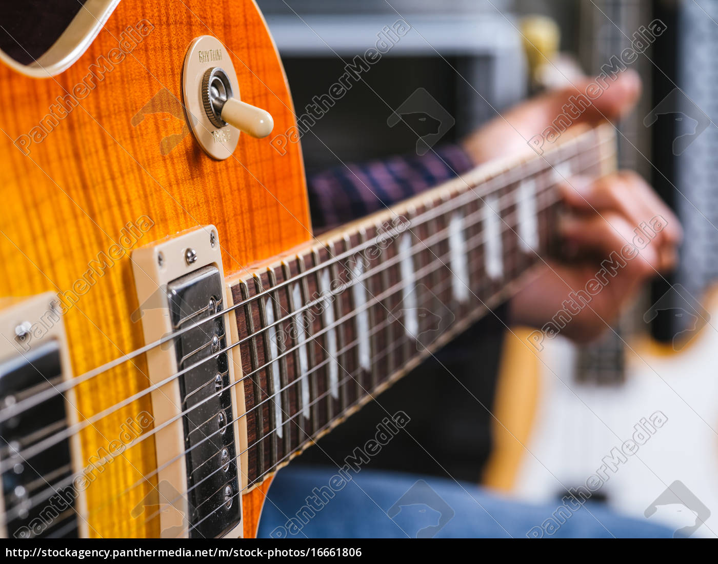 Closeup Of Playing The Electric Guitar Stock Image Panthermedia Stock Agency