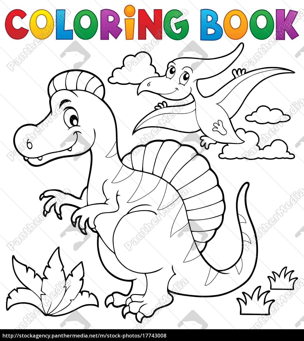 Download Coloring Book Dinosaur Theme 2 Royalty Free Photo 17743008 Panthermedia Stock Agency