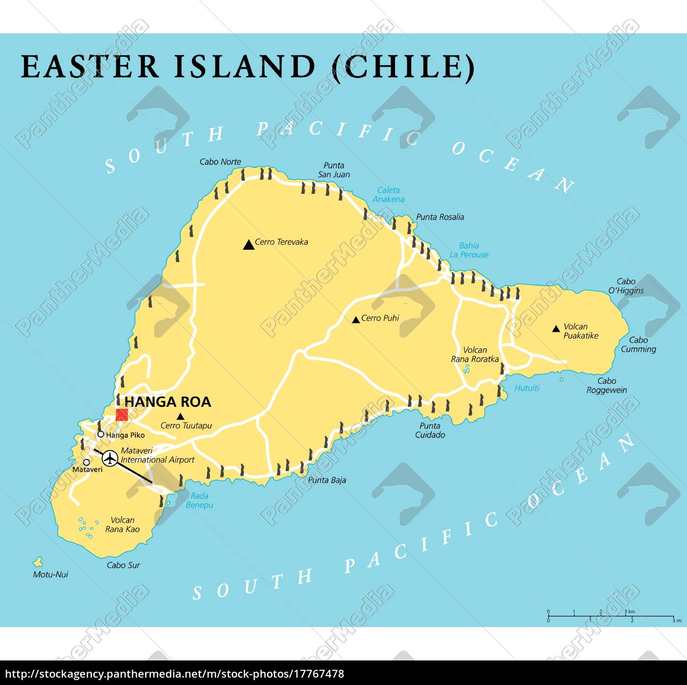 Easter Island Political Map - Stock image #17767478 | PantherMedia ...