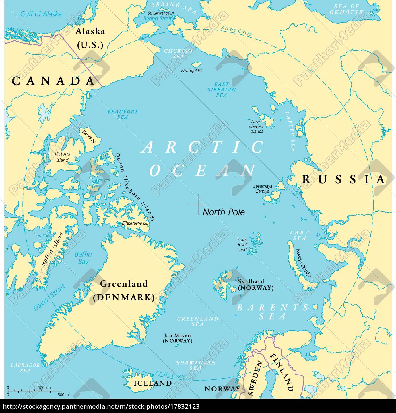 Arctic Ocean Map - Royalty free image - #17832123