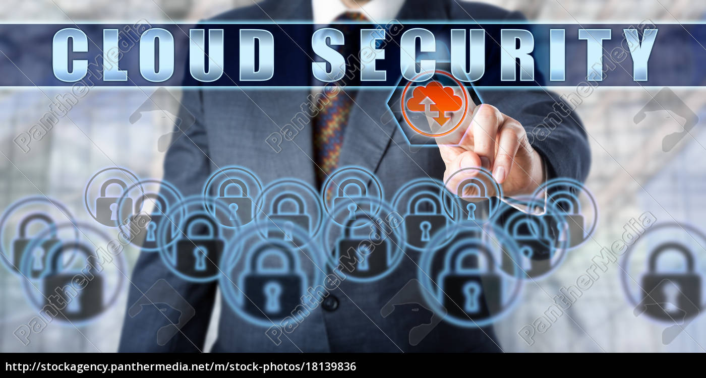 Enterprise Manager Pushing Cloud Security Royalty Free Photo Panthermedia Stock Agency