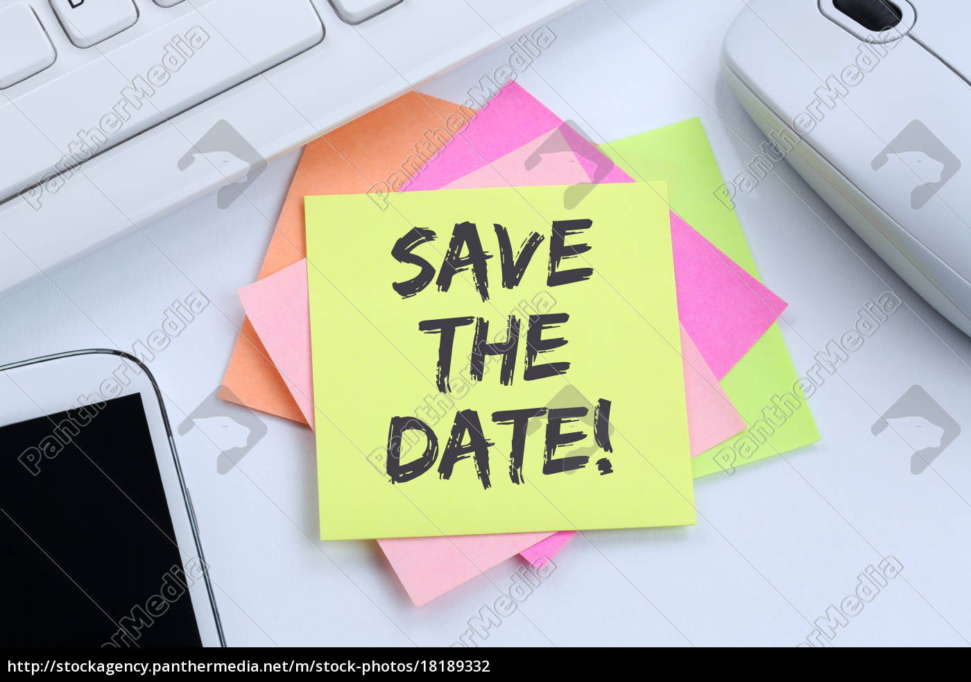 Save The Date Date Invitation Appointment Desk Royalty Free Photo Panthermedia Stock Agency