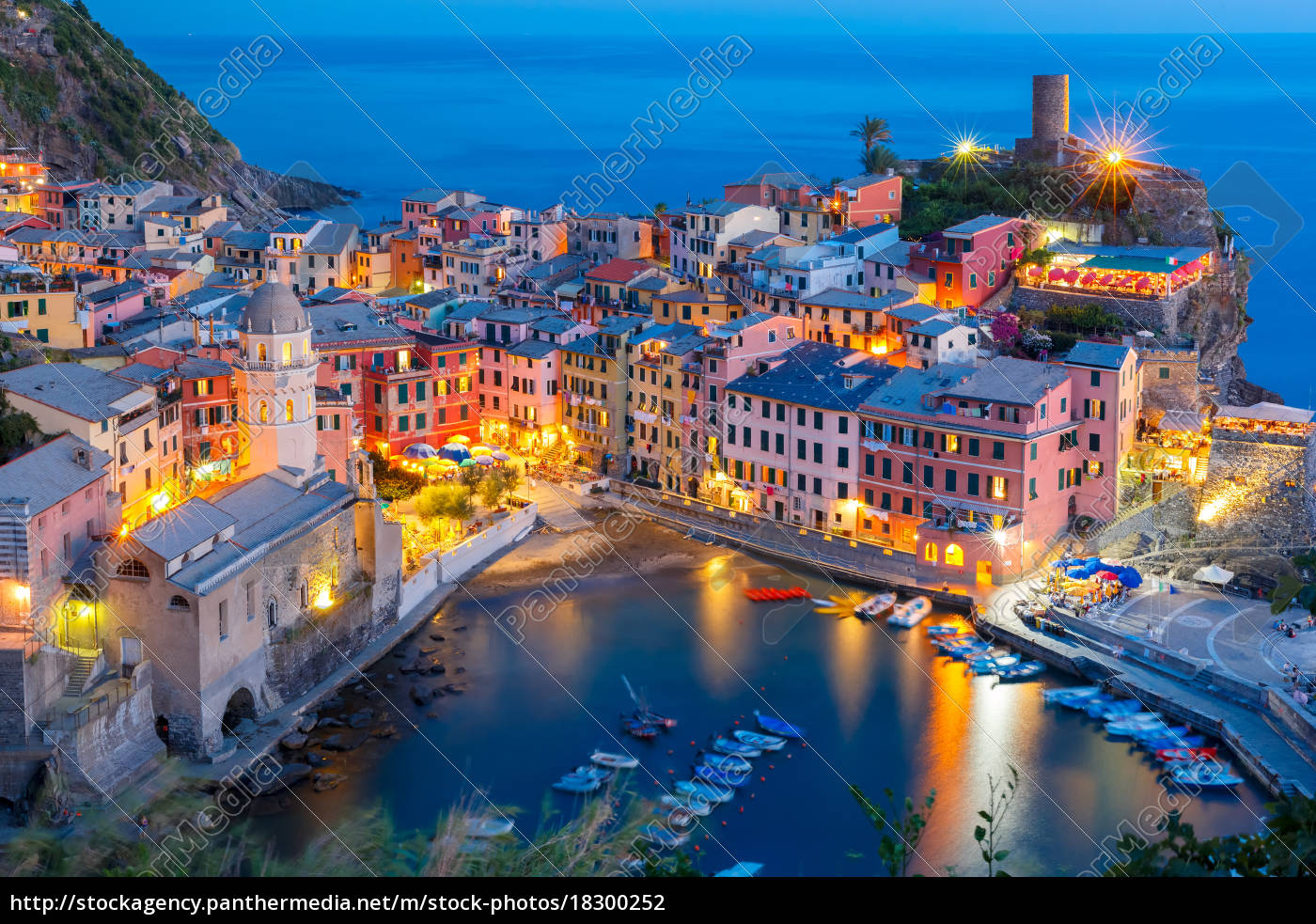 Night Vernazza Cinque Terre Liguria Italy Royalty Free Photo 18300252 Panthermedia Stock Agency