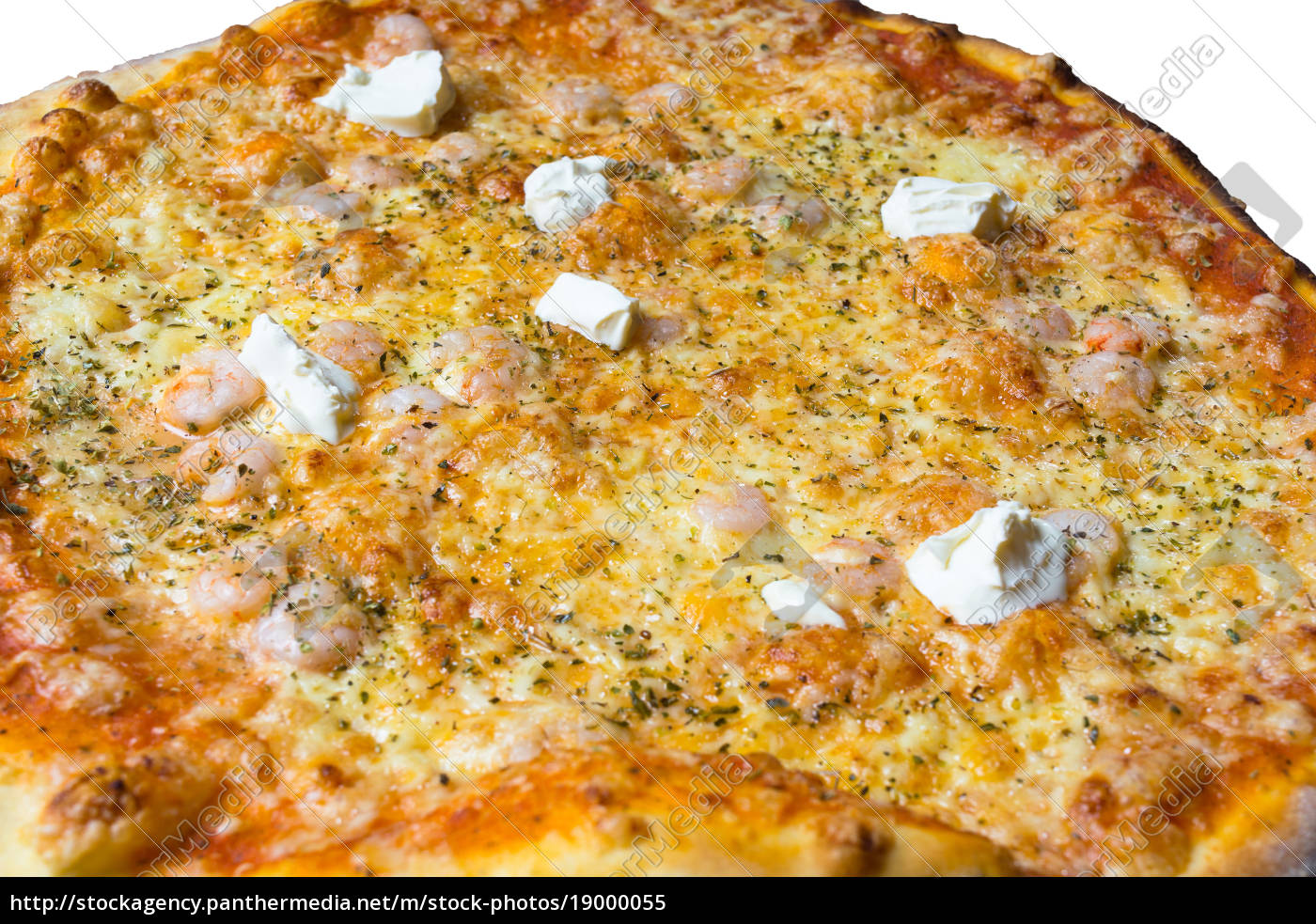 Pizza With Shrimps Creme Fraiche Stock Photo Panthermedia Stock Agency