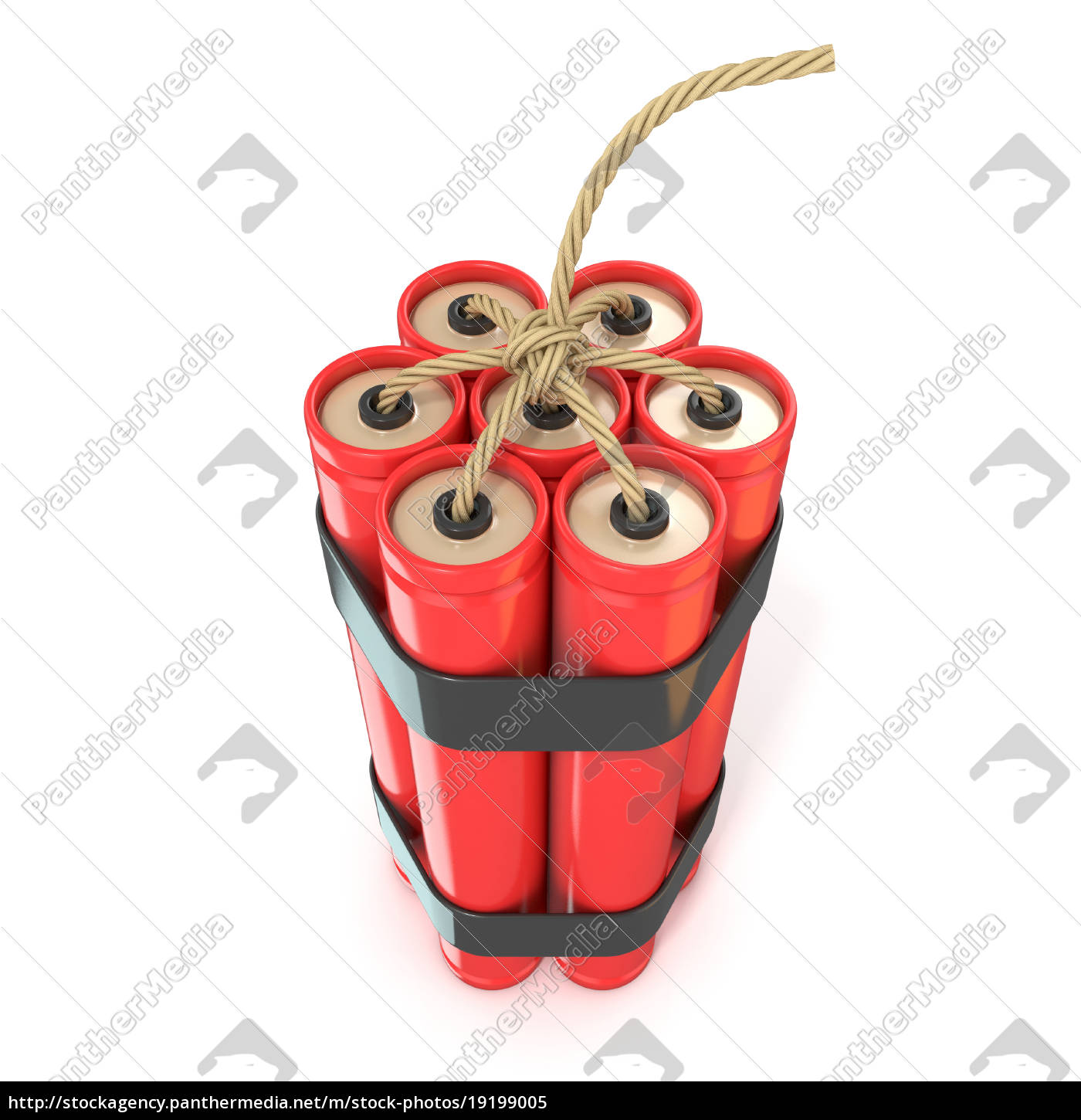 Red Dynamite Sticks Tnt With Wick 3d Stock Photo Panthermedia Stock Agency