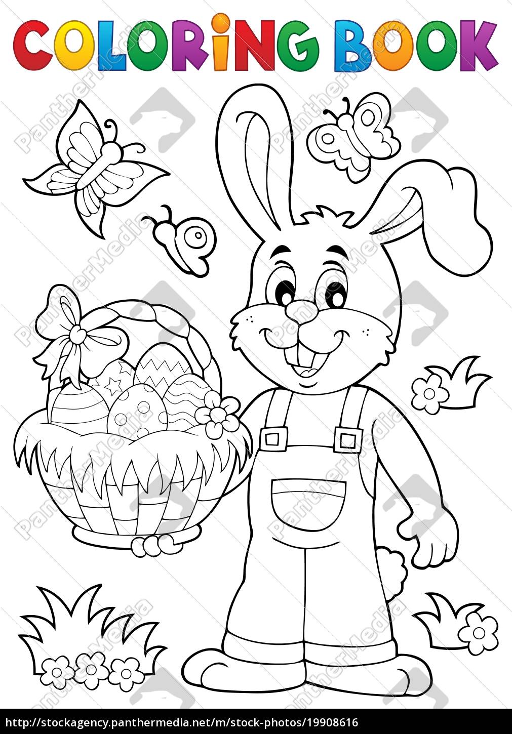 Download Coloring Book Easter Rabbit Theme 7 Royalty Free Photo 19908616 Panthermedia Stock Agency