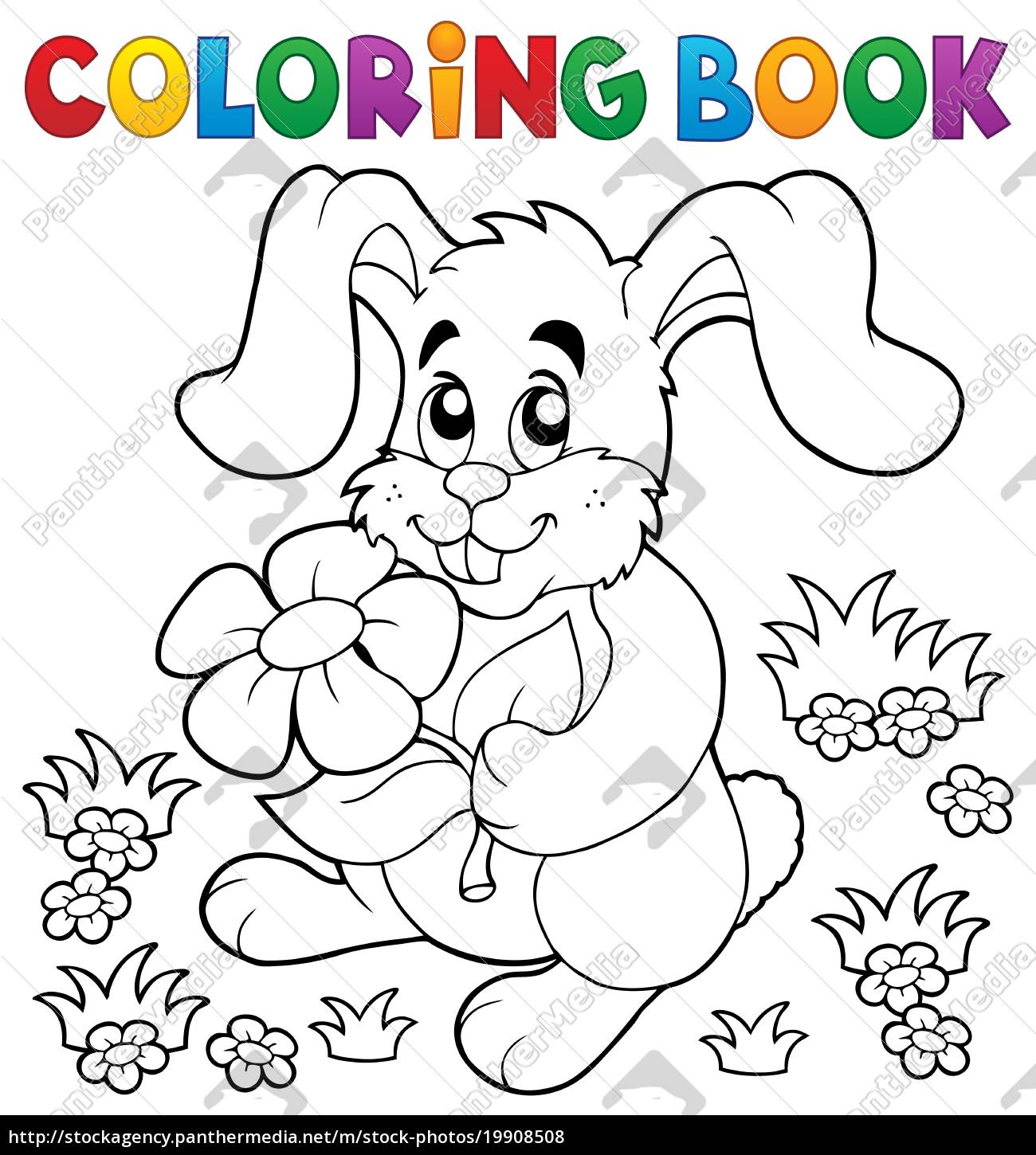 Download Coloring Book Easter Rabbit Theme 3 Royalty Free Photo 19908508 Panthermedia Stock Agency