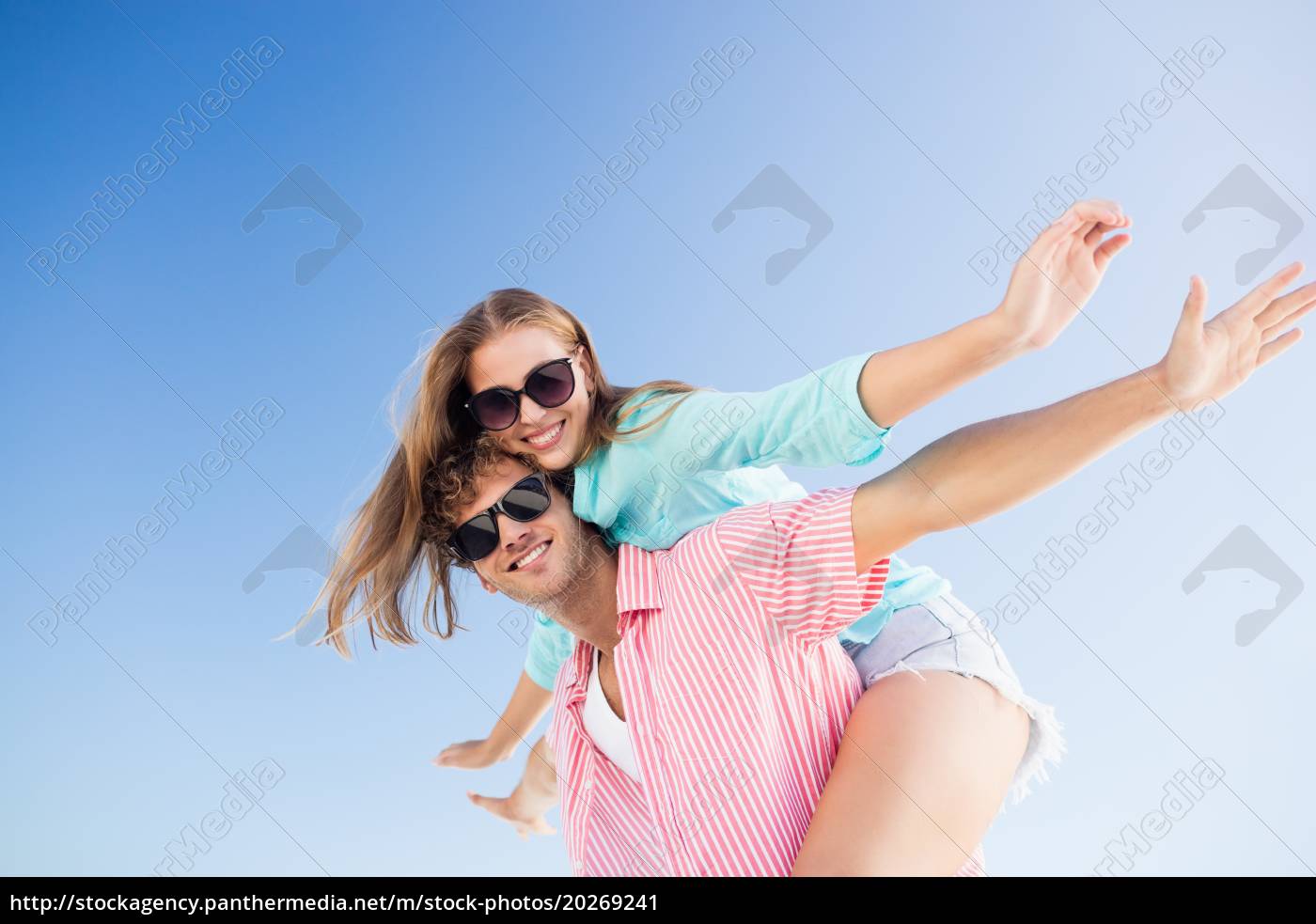 Happy Couple Posing On The Beach Stock Photo 20269241 Panthermedia Stock Agency