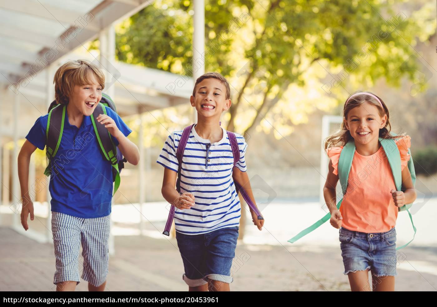 Happy School Kids Running In Corridor Royalty Free Image Panthermedia Stock Agency