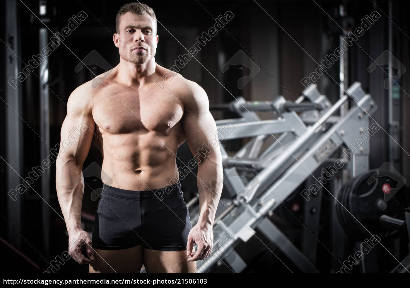 Strong Man Doing Bodybuilding In Gym Royalty Free Image Panthermedia Stock Agency