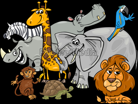 cartoon safari animal characters group - Stock Photo #22612693 |  PantherMedia Stock Agency