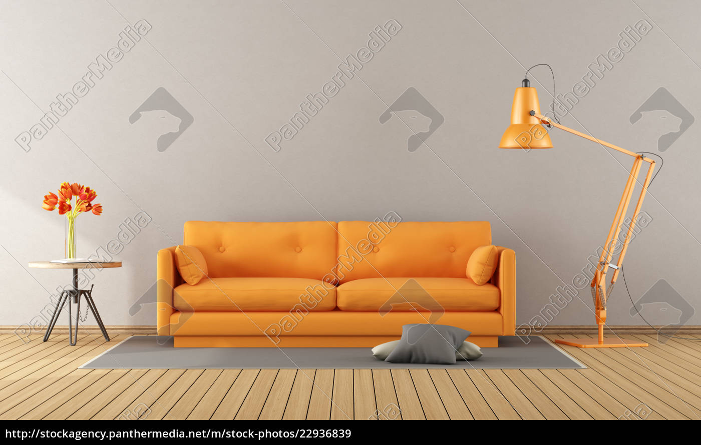 Orange Sofa In A Modern Room Royalty Free Image 22936839 Panthermedia Stock Agency