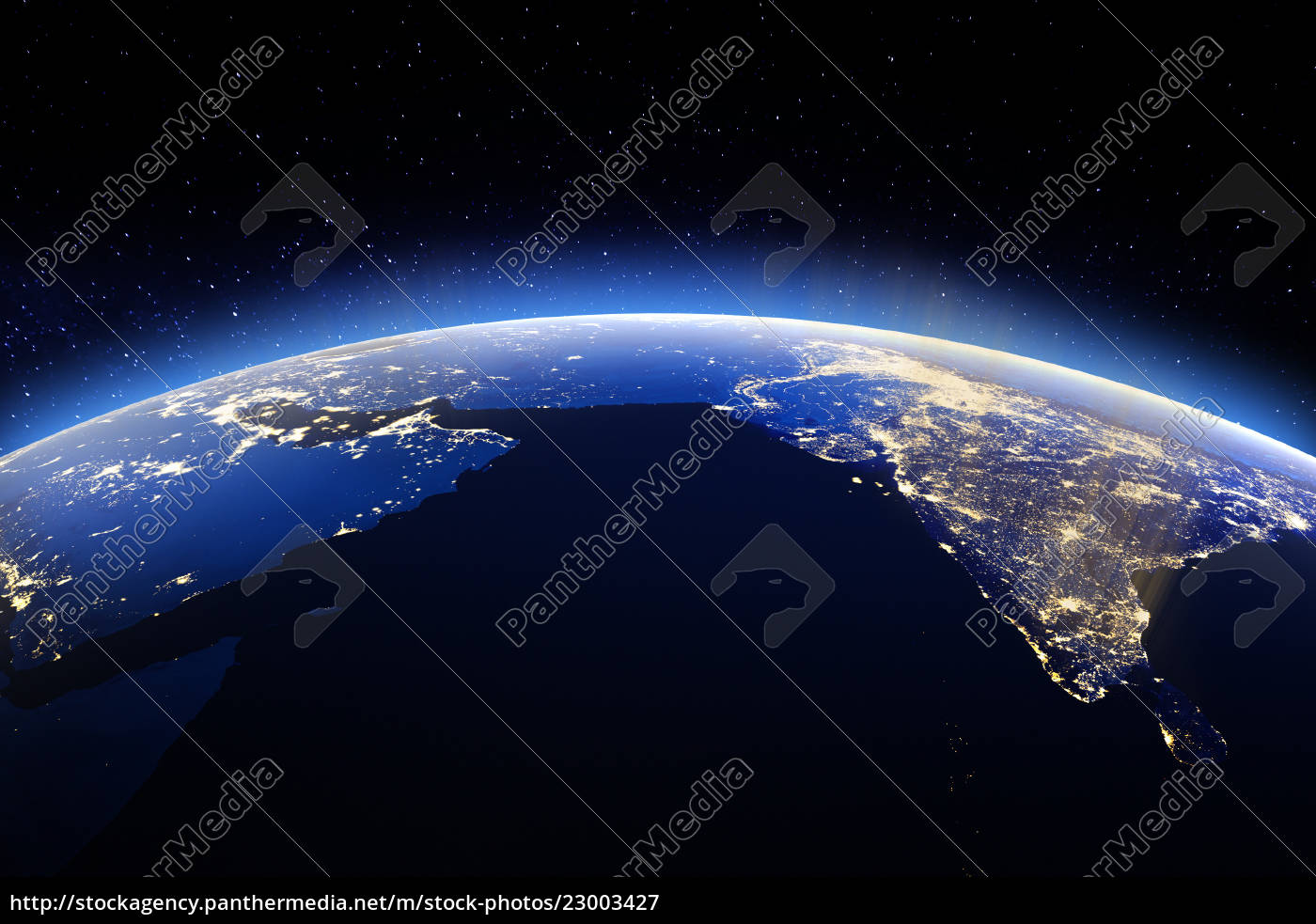 Planet Earth From Space 3d Rendering Royalty Free Image 23003427 Panthermedia Stock Agency