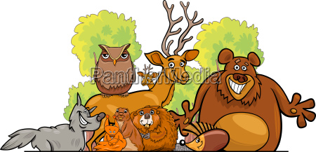 Cartoon forest animals group design - Royalty free image #23027385 |  PantherMedia Stock Agency