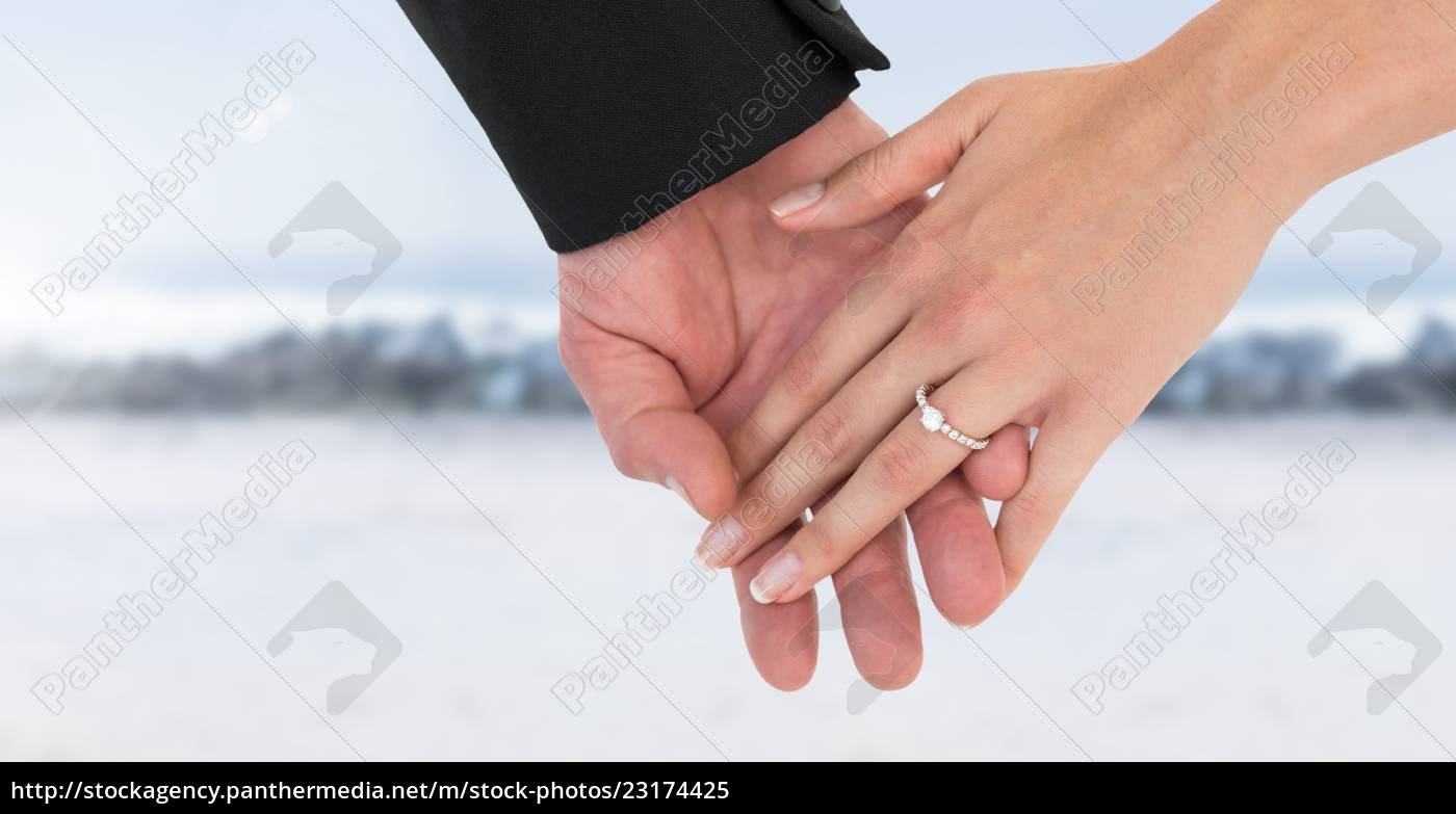 Wedding Couple Holding Hands By Sea Stock Photo Panthermedia Stock Agency