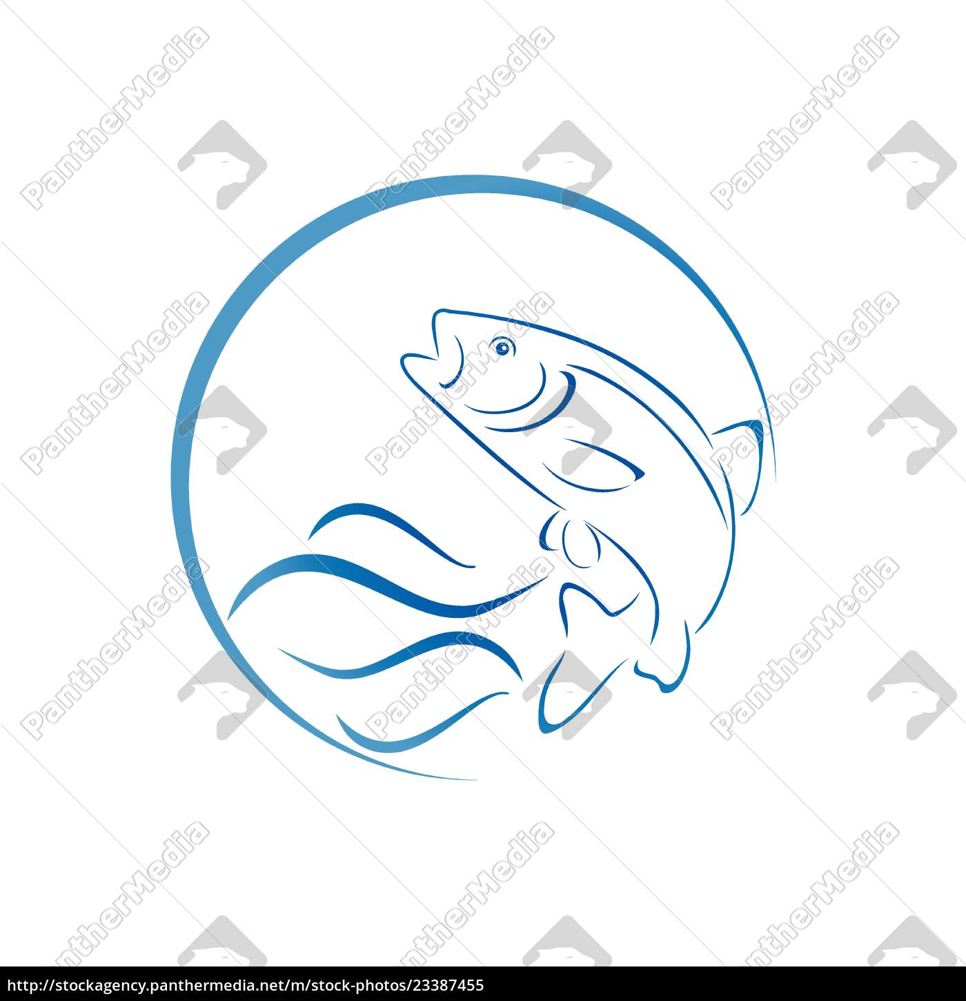 Trout Fish Logo Fishing Stock Photo 23387455 Panthermedia