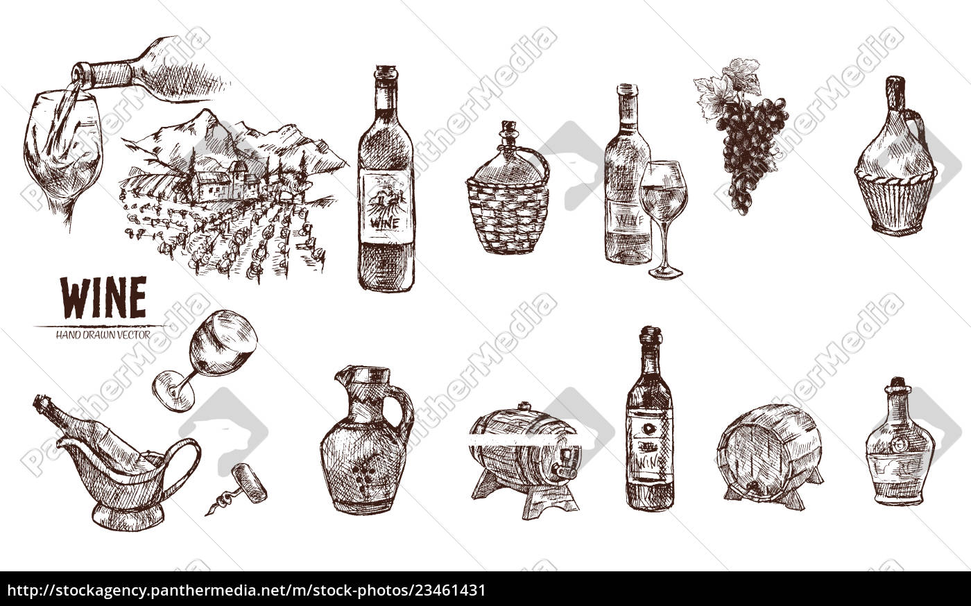 vintage wine bottle vector