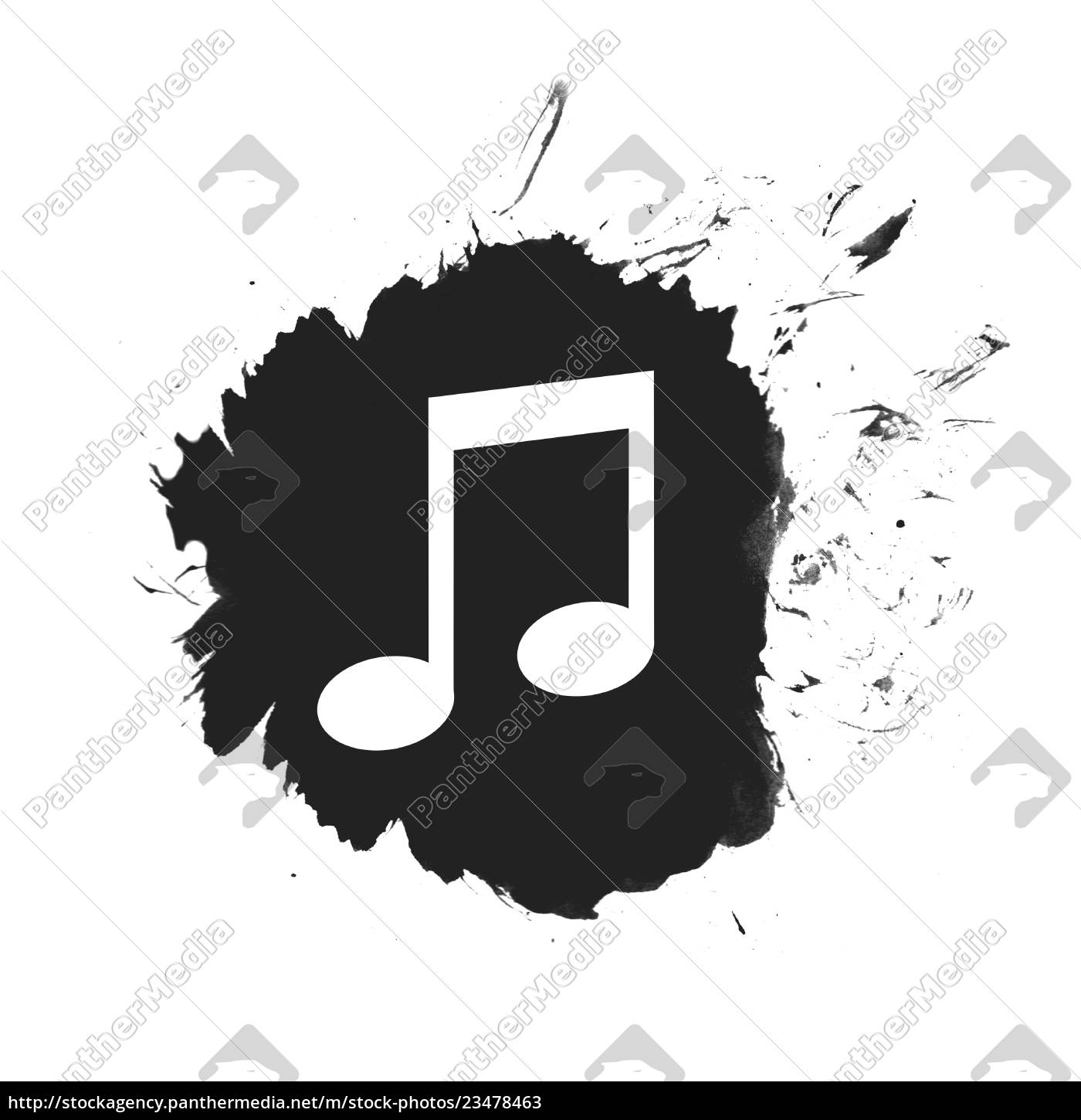 Black Color Spot With Music Icon Stock Photo Panthermedia Stock Agency