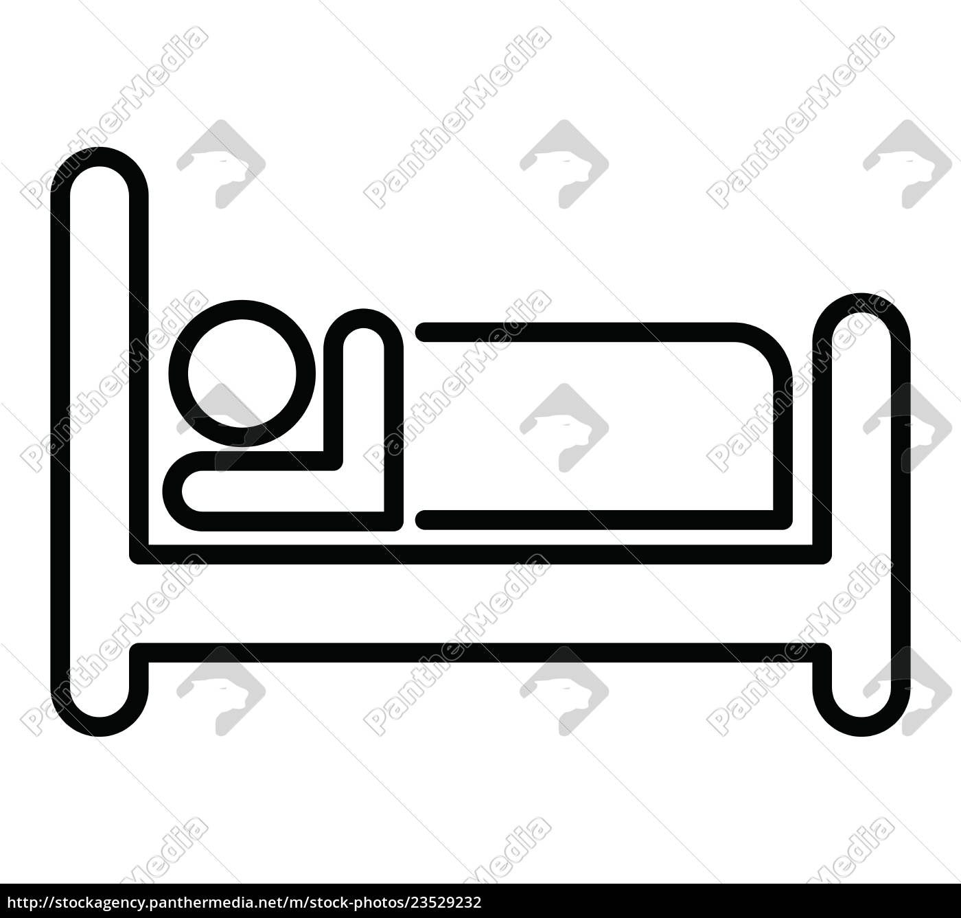Bed Icon On White Background Royalty Free Photo Panthermedia Stock Agency