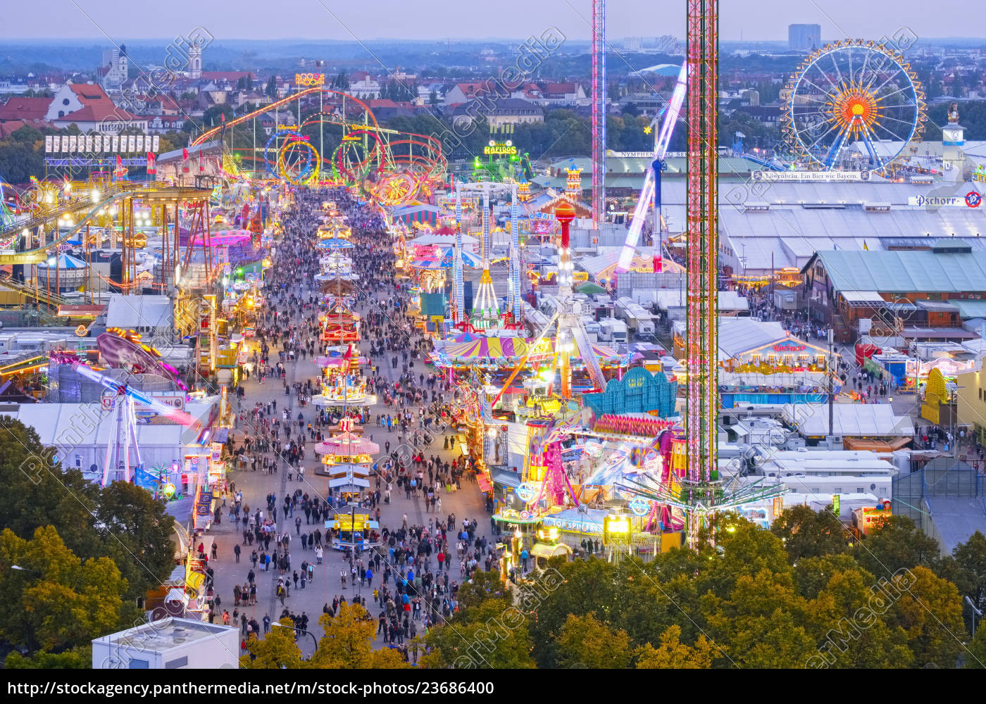 Germany Bavaria Munich View Of Oktoberfest Fair On - Royalty Free Photo ...