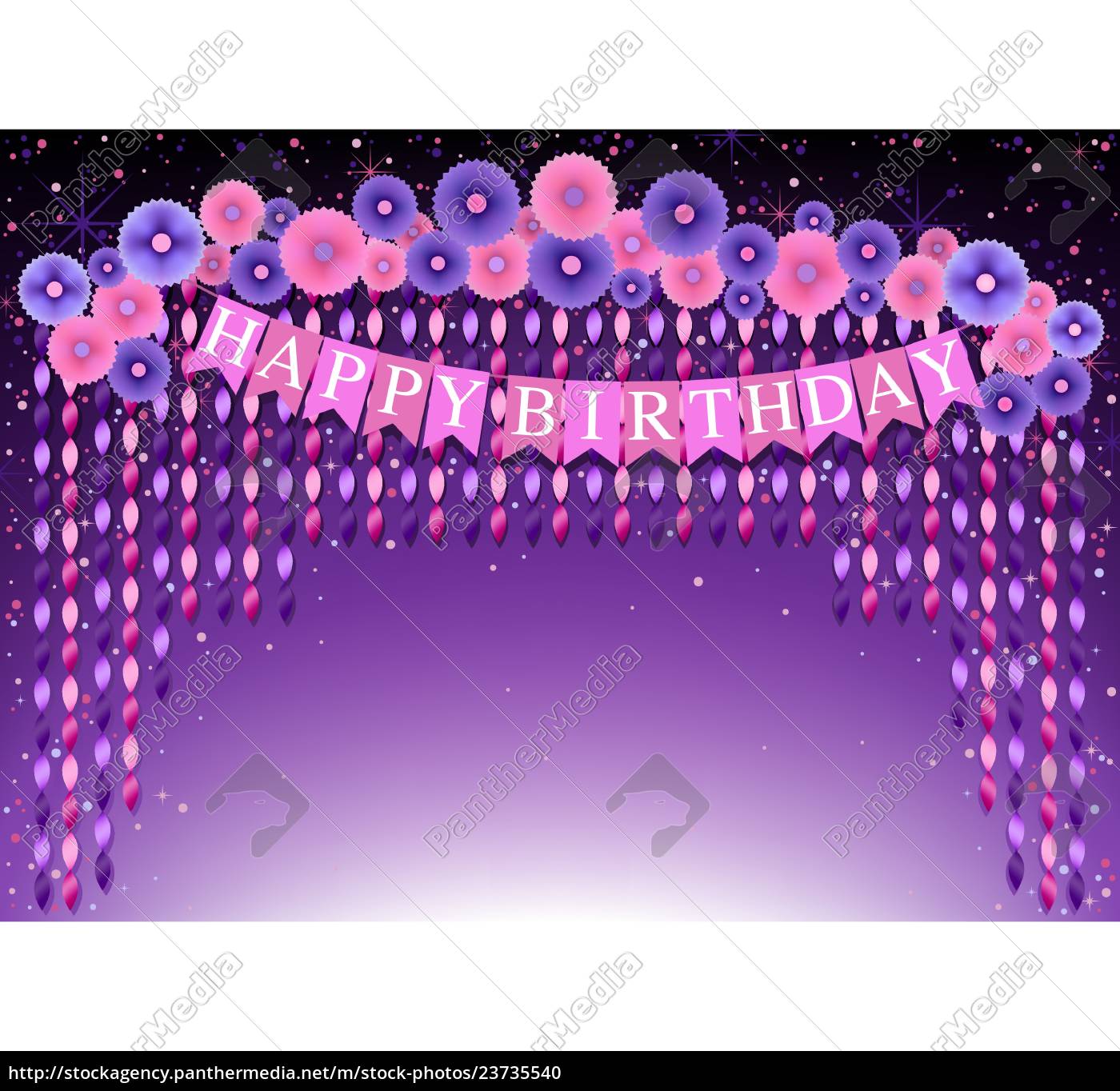 Happy Birthday Background With Purple And Pink Paper Royalty Free Photo 23735540 Panthermedia Stock Agency