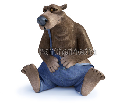 Cartoon bear sitting down on the floor. - Royalty free photo #23828004 |  PantherMedia Stock Agency