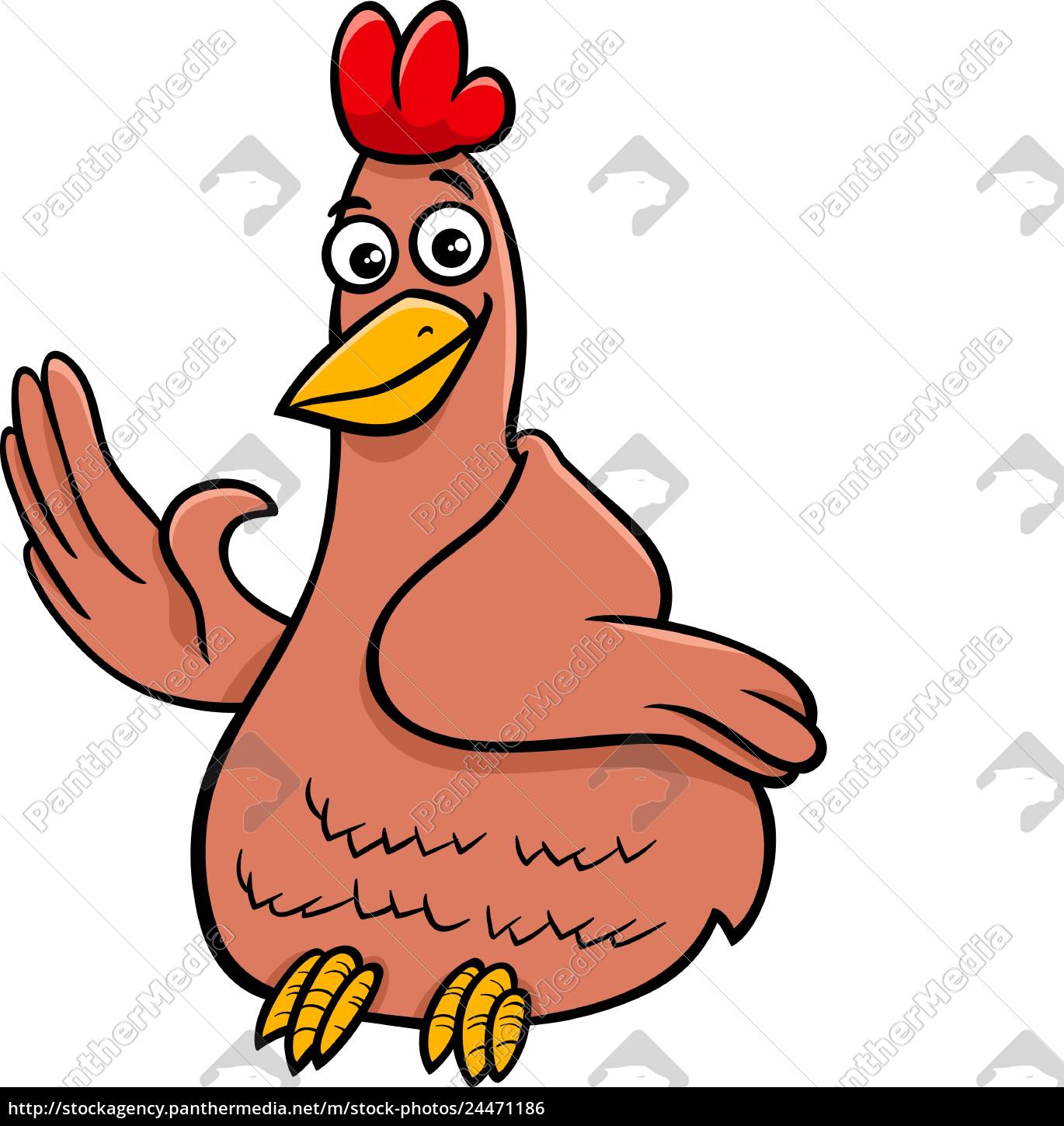 Hen Or Chicken Character Cartoon Illustration Royalty Free Image Panthermedia Stock Agency